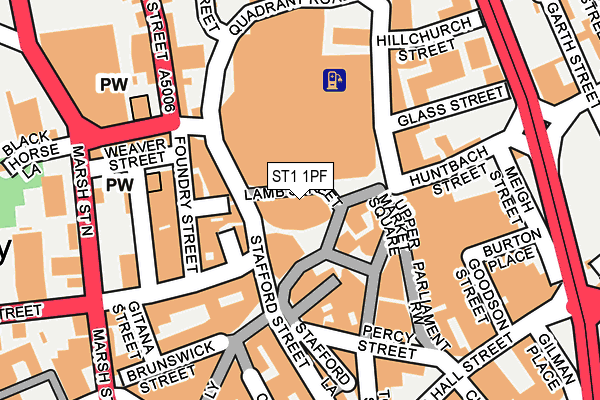 ST1 1PF map - OS OpenMap – Local (Ordnance Survey) ST1 1PF map - OS OpenMap – Local (Ordnance Survey)