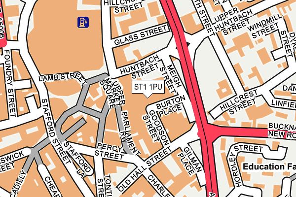ST1 1PU map - OS OpenMap – Local (Ordnance Survey) ST1 1PU map - OS OpenMap – Local (Ordnance Survey)