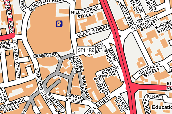 ST1 1PZ map - OS OpenMap – Local (Ordnance Survey) ST1 1PZ map - OS OpenMap – Local (Ordnance Survey)
