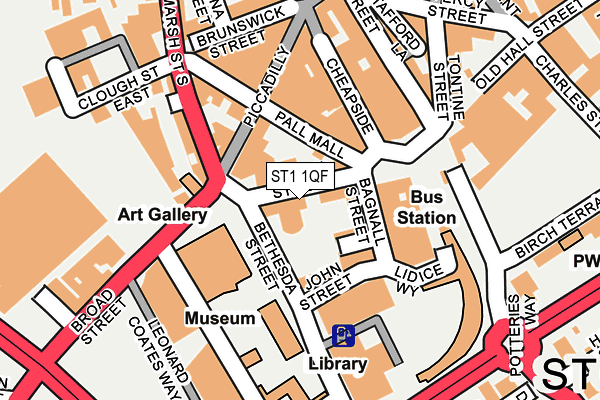 ST1 1QF map - OS OpenMap – Local (Ordnance Survey) ST1 1QF map - OS OpenMap – Local (Ordnance Survey)