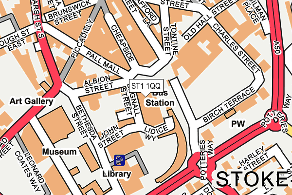 ST1 1QQ map - OS OpenMap – Local (Ordnance Survey) ST1 1QQ map - OS OpenMap – Local (Ordnance Survey)