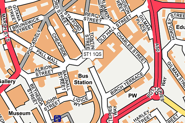 ST1 1QS map - OS OpenMap – Local (Ordnance Survey) ST1 1QS map - OS OpenMap – Local (Ordnance Survey)