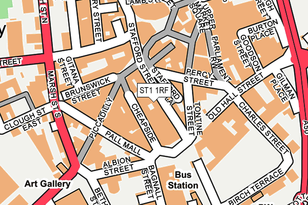 ST1 1RF map - OS OpenMap – Local (Ordnance Survey) ST1 1RF map - OS OpenMap – Local (Ordnance Survey)