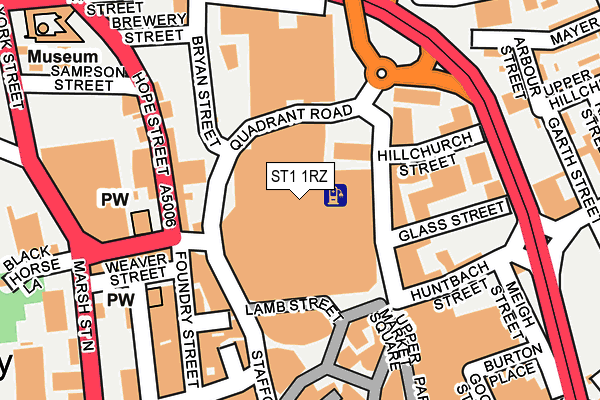 ST1 1RZ map - OS OpenMap – Local (Ordnance Survey) ST1 1RZ map - OS OpenMap – Local (Ordnance Survey)