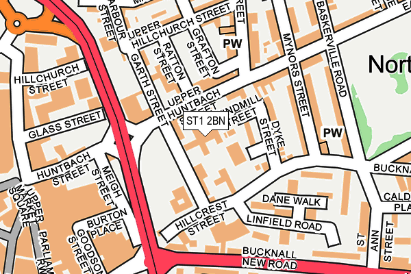 ST1 2BN map - OS OpenMap – Local (Ordnance Survey) ST1 2BN map - OS OpenMap – Local (Ordnance Survey)