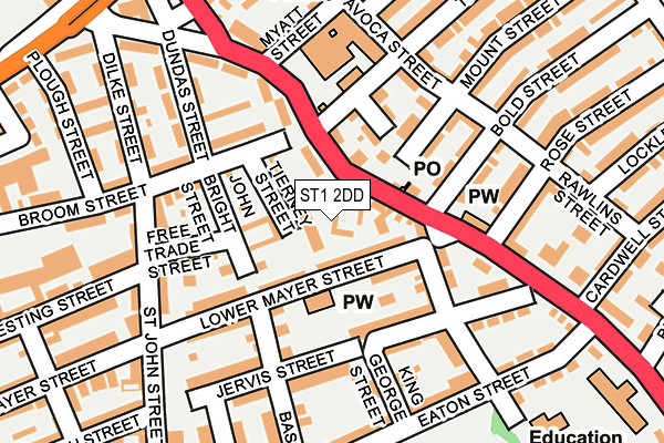 ST1 2DD map - OS OpenMap – Local (Ordnance Survey) ST1 2DD map - OS OpenMap – Local (Ordnance Survey)