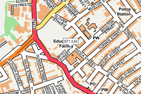 ST1 2JH map - OS OpenMap – Local (Ordnance Survey) ST1 2JH map - OS OpenMap – Local (Ordnance Survey)