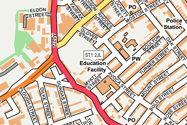 ST1 2JL map - OS OpenMap – Local (Ordnance Survey) ST1 2JL map - OS OpenMap – Local (Ordnance Survey)