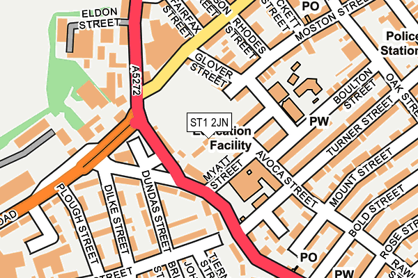 ST1 2JN map - OS OpenMap – Local (Ordnance Survey) ST1 2JN map - OS OpenMap – Local (Ordnance Survey)