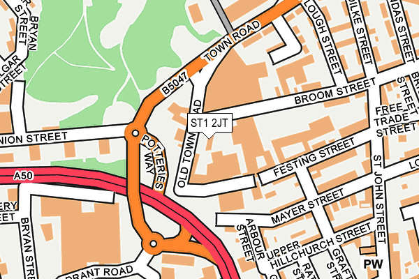 ST1 2JT map - OS OpenMap – Local (Ordnance Survey) ST1 2JT map - OS OpenMap – Local (Ordnance Survey)