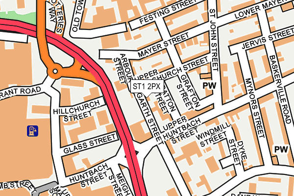 ST1 2PX map - OS OpenMap – Local (Ordnance Survey) ST1 2PX map - OS OpenMap – Local (Ordnance Survey)
