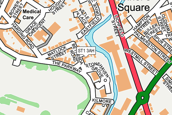 ST1 3AH map - OS OpenMap – Local (Ordnance Survey) ST1 3AH map - OS OpenMap – Local (Ordnance Survey)