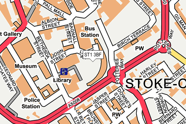 ST1 3BF map - OS OpenMap – Local (Ordnance Survey)