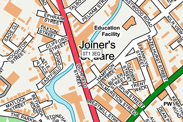 ST1 3EQ map - OS OpenMap – Local (Ordnance Survey)
