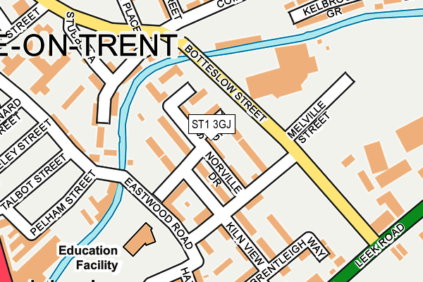 ST1 3GJ map - OS OpenMap – Local (Ordnance Survey) ST1 3GJ map - OS OpenMap – Local (Ordnance Survey)