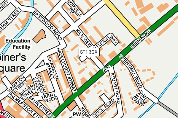 ST1 3GX map - OS OpenMap – Local (Ordnance Survey) ST1 3GX map - OS OpenMap – Local (Ordnance Survey)