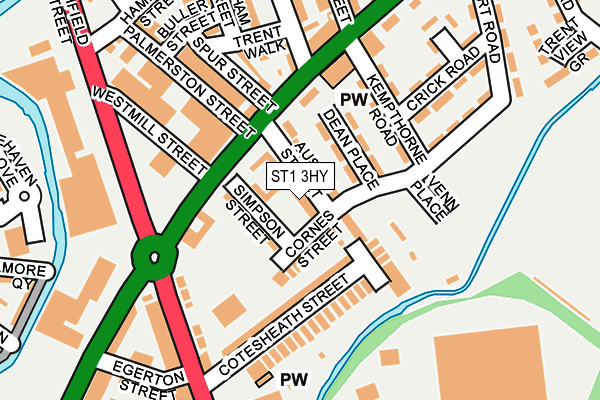 ST1 3HY map - OS OpenMap – Local (Ordnance Survey) ST1 3HY map - OS OpenMap – Local (Ordnance Survey)