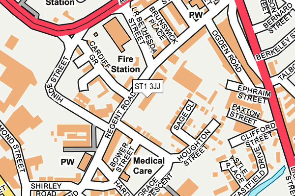 ST1 3JJ map - OS OpenMap – Local (Ordnance Survey) ST1 3JJ map - OS OpenMap – Local (Ordnance Survey)