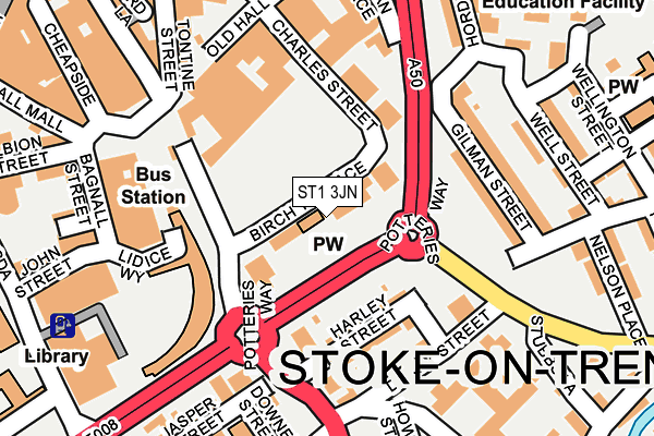 ST1 3JN map - OS OpenMap – Local (Ordnance Survey) ST1 3JN map - OS OpenMap – Local (Ordnance Survey)