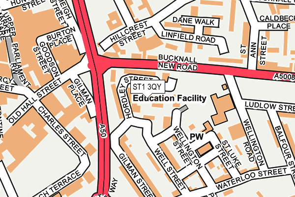 ST1 3QY map - OS OpenMap – Local (Ordnance Survey)