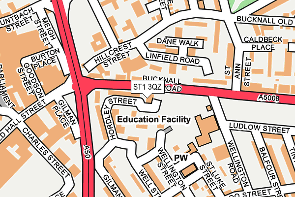 ST1 3QZ map - OS OpenMap – Local (Ordnance Survey) ST1 3QZ map - OS OpenMap – Local (Ordnance Survey)
