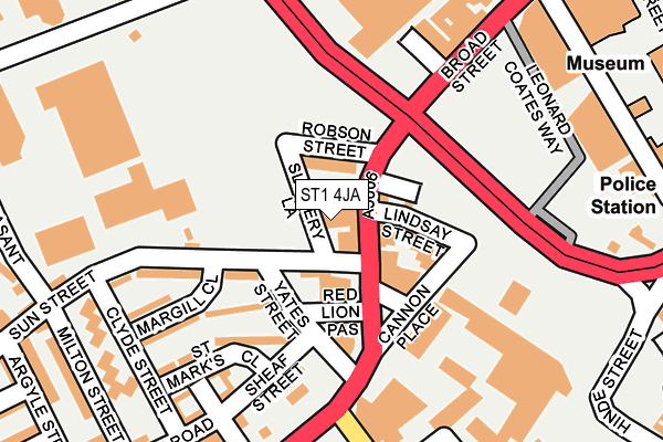 ST1 4JA map - OS OpenMap – Local (Ordnance Survey) ST1 4JA map - OS OpenMap – Local (Ordnance Survey)