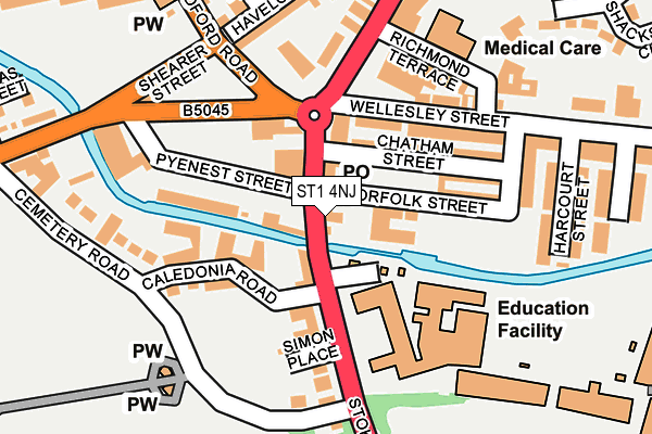 ST1 4NJ map - OS OpenMap – Local (Ordnance Survey) ST1 4NJ map - OS OpenMap – Local (Ordnance Survey)