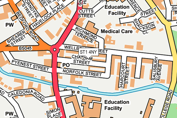 ST1 4NY map - OS OpenMap – Local (Ordnance Survey) ST1 4NY map - OS OpenMap – Local (Ordnance Survey)