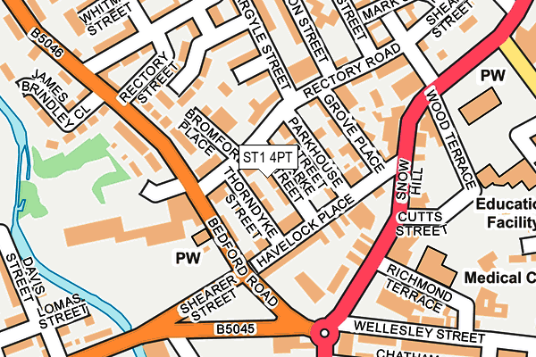 ST1 4PT map - OS OpenMap – Local (Ordnance Survey) ST1 4PT map - OS OpenMap – Local (Ordnance Survey)
