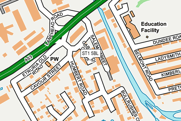 ST1 5BL map - OS OpenMap – Local (Ordnance Survey) ST1 5BL map - OS OpenMap – Local (Ordnance Survey)