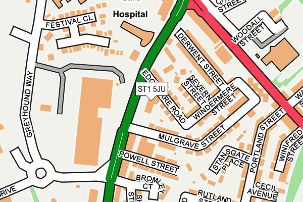 ST1 5JU map - OS OpenMap – Local (Ordnance Survey) ST1 5JU map - OS OpenMap – Local (Ordnance Survey)