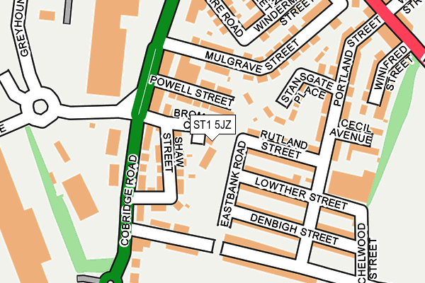ST1 5JZ map - OS OpenMap – Local (Ordnance Survey) ST1 5JZ map - OS OpenMap – Local (Ordnance Survey)