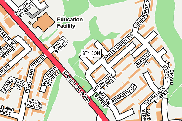 ST1 5QN map - OS OpenMap – Local (Ordnance Survey) ST1 5QN map - OS OpenMap – Local (Ordnance Survey)