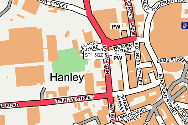 ST1 5QZ map - OS OpenMap – Local (Ordnance Survey) ST1 5QZ map - OS OpenMap – Local (Ordnance Survey)