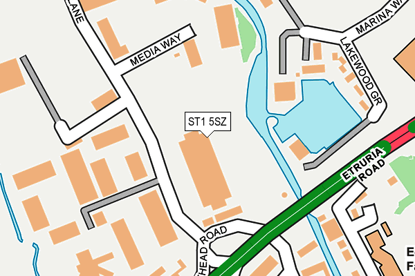 ST1 5SZ map - OS OpenMap – Local (Ordnance Survey) ST1 5SZ map - OS OpenMap – Local (Ordnance Survey)