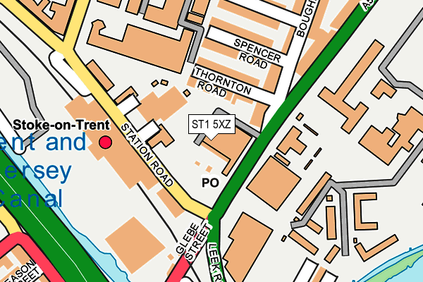 ST1 5XZ map - OS OpenMap – Local (Ordnance Survey) ST1 5XZ map - OS OpenMap – Local (Ordnance Survey)