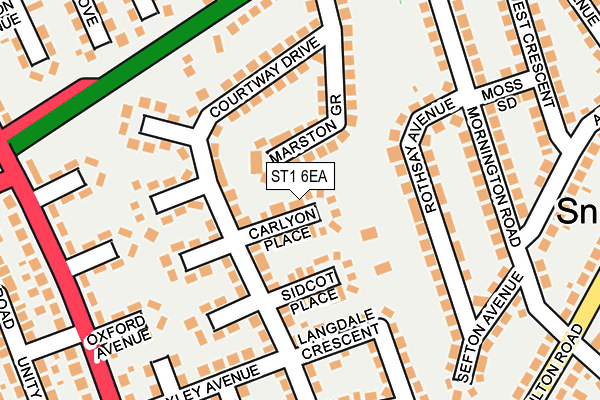 ST1 6EA map - OS OpenMap – Local (Ordnance Survey) ST1 6EA map - OS OpenMap – Local (Ordnance Survey)