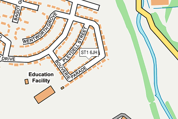 ST1 6JH map - OS OpenMap – Local (Ordnance Survey) ST1 6JH map - OS OpenMap – Local (Ordnance Survey)
