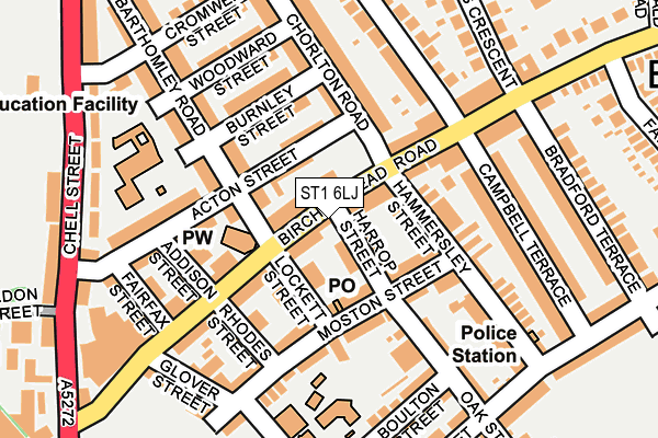 ST1 6LJ map - OS OpenMap – Local (Ordnance Survey)