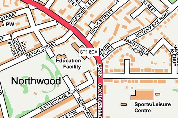 ST1 6QA map - OS OpenMap – Local (Ordnance Survey) ST1 6QA map - OS OpenMap – Local (Ordnance Survey)