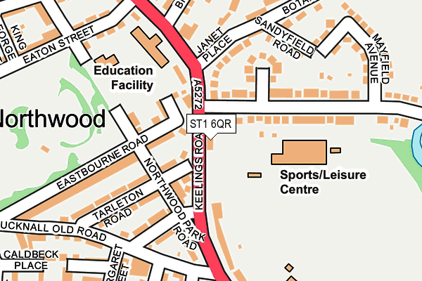 ST1 6QR map - OS OpenMap – Local (Ordnance Survey)