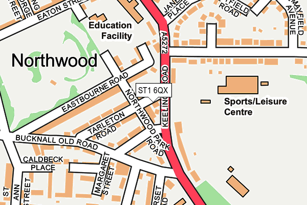 ST1 6QX map - OS OpenMap – Local (Ordnance Survey) ST1 6QX map - OS OpenMap – Local (Ordnance Survey)