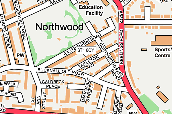 ST1 6QY map - OS OpenMap – Local (Ordnance Survey)