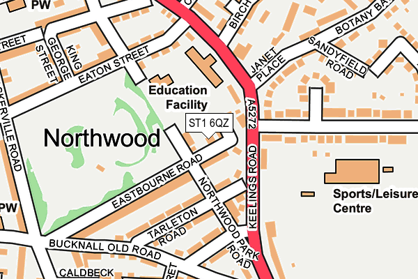 ST1 6QZ map - OS OpenMap – Local (Ordnance Survey)