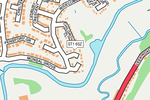 ST1 6SZ map - OS OpenMap – Local (Ordnance Survey) ST1 6SZ map - OS OpenMap – Local (Ordnance Survey)