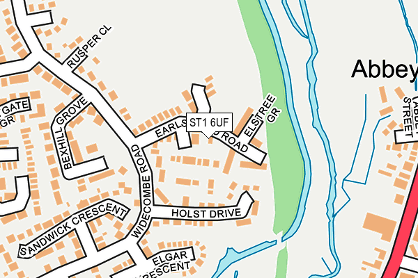 ST1 6UF map - OS OpenMap – Local (Ordnance Survey) ST1 6UF map - OS OpenMap – Local (Ordnance Survey)