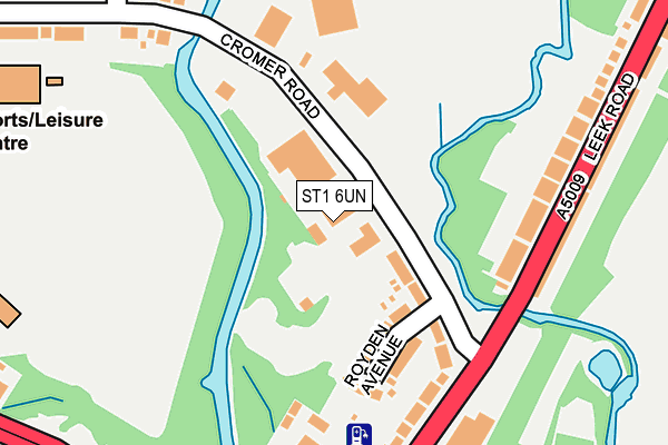 ST1 6UN map - OS OpenMap – Local (Ordnance Survey) ST1 6UN map - OS OpenMap – Local (Ordnance Survey)