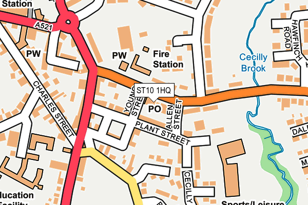 ST10 1HQ map - OS OpenMap – Local (Ordnance Survey) ST10 1HQ map - OS OpenMap – Local (Ordnance Survey)