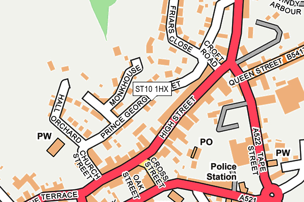 ST10 1HX map - OS OpenMap – Local (Ordnance Survey) ST10 1HX map - OS OpenMap – Local (Ordnance Survey)