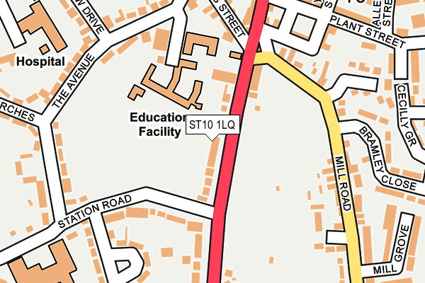 ST10 1LQ map - OS OpenMap – Local (Ordnance Survey) ST10 1LQ map - OS OpenMap – Local (Ordnance Survey)